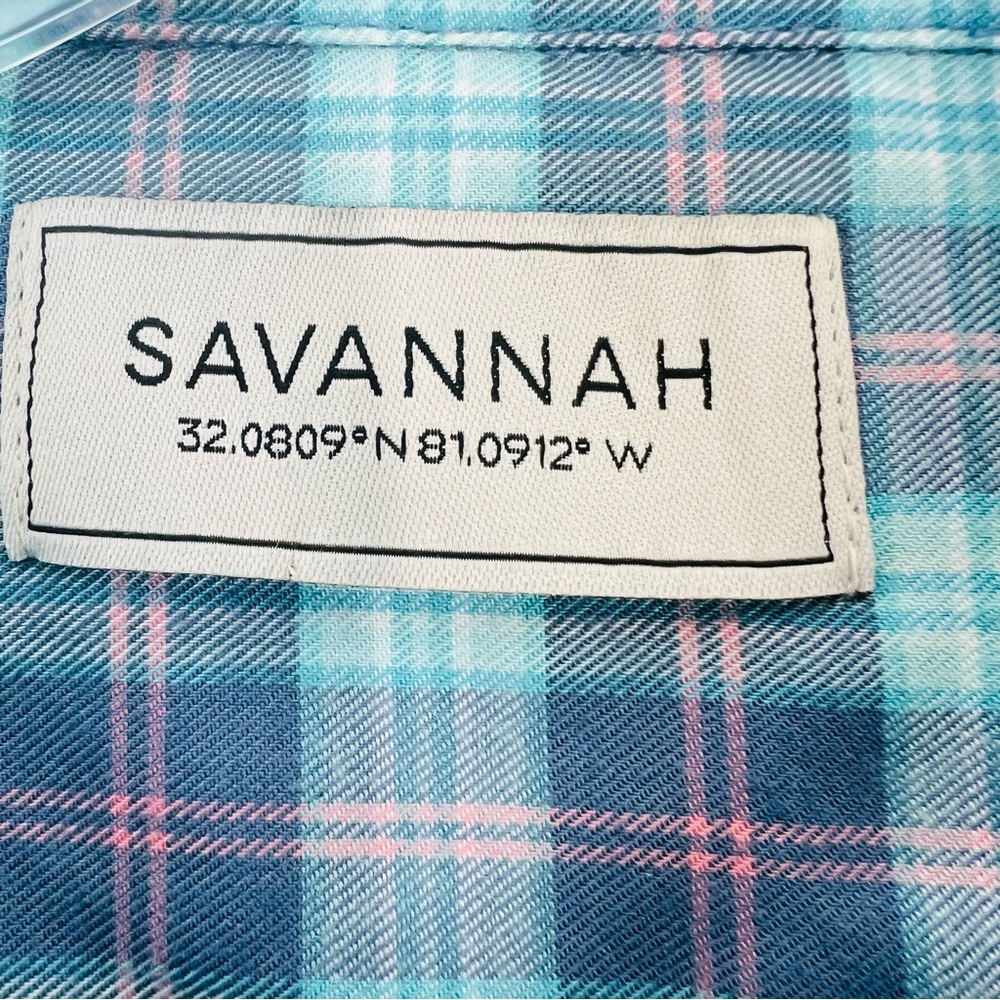 Savannah Button-Down Blue/Pink Plaid Tencel Blend Soft Shirt Men's Size XL - Picture 6 of 16